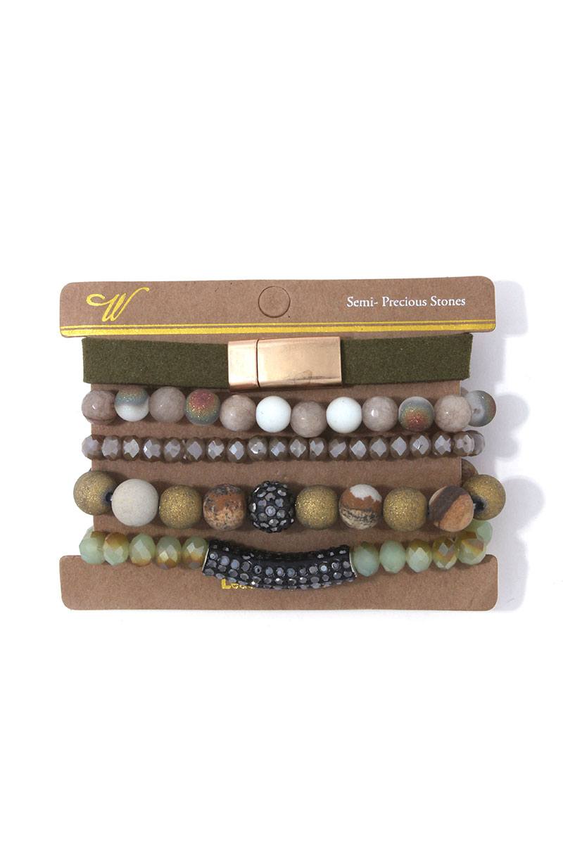 Semi Precious Stone Bracelet Set - Absolute Fashion 2020