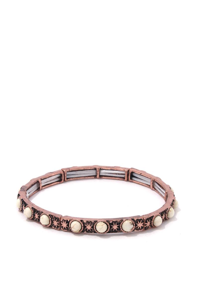 Circle Bead Metal Stretch Bracelet - Absolute Fashion 2020