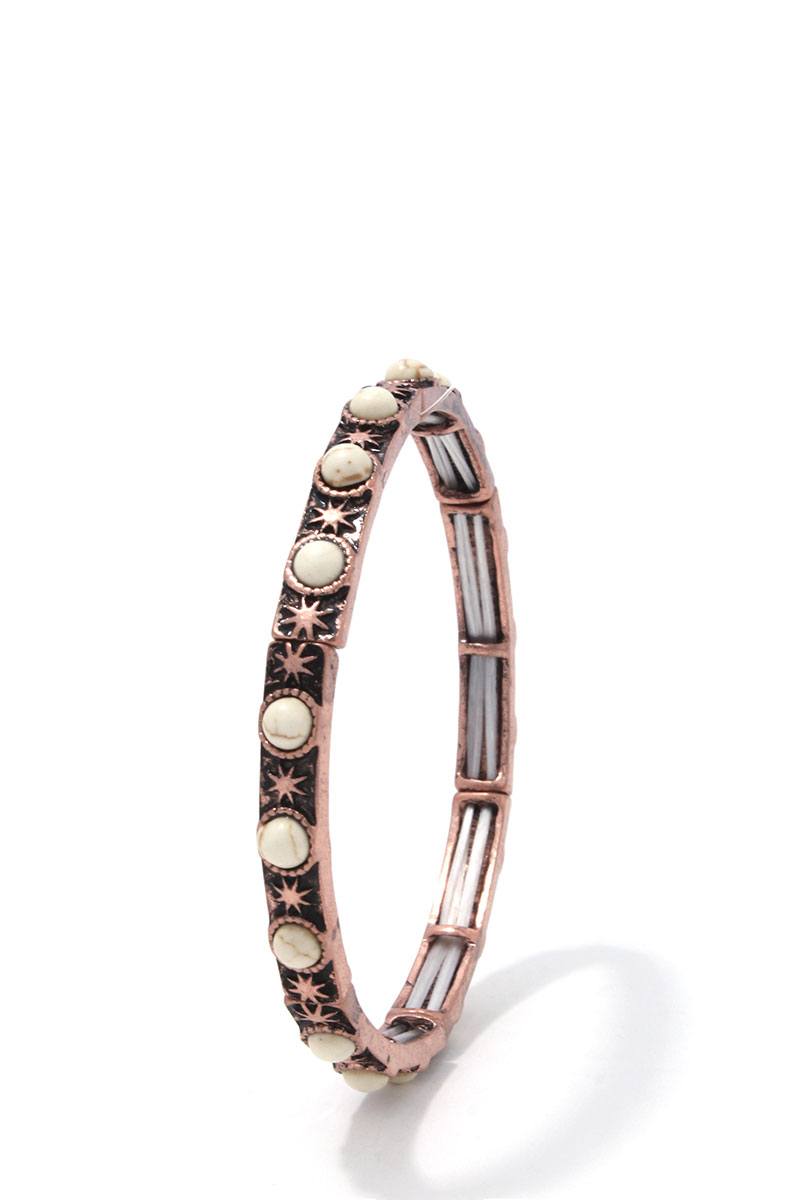 Circle Bead Metal Stretch Bracelet - Absolute Fashion 2020