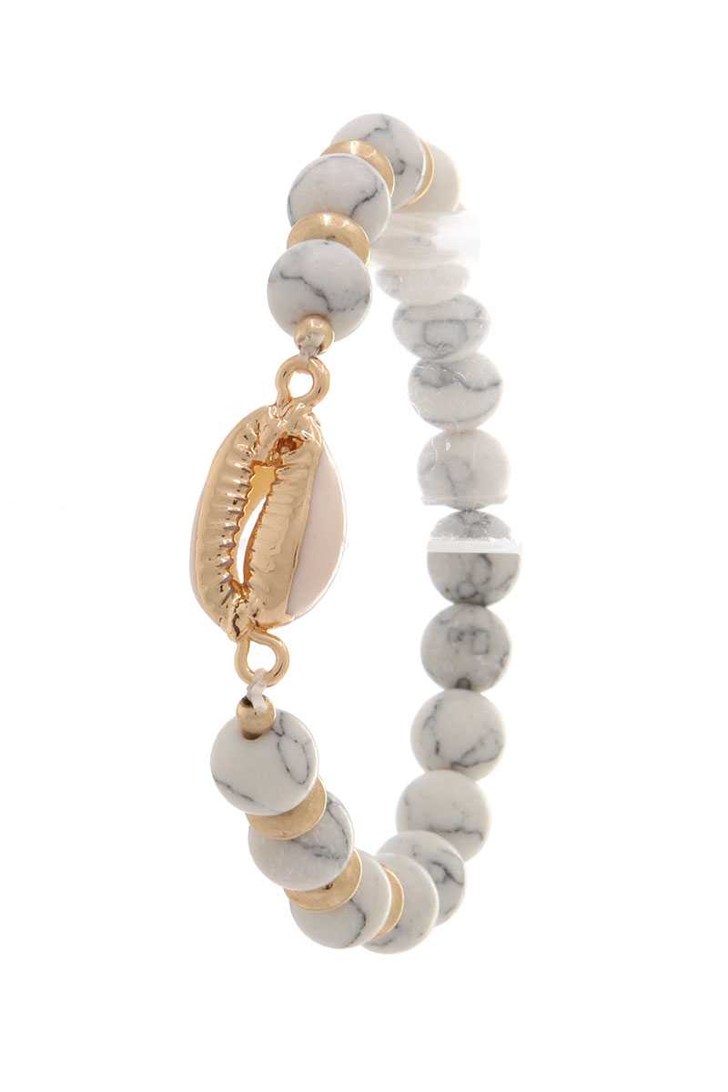 Coffee Bean Beaded Stretch Bracelet - Absolute Fashion 2020