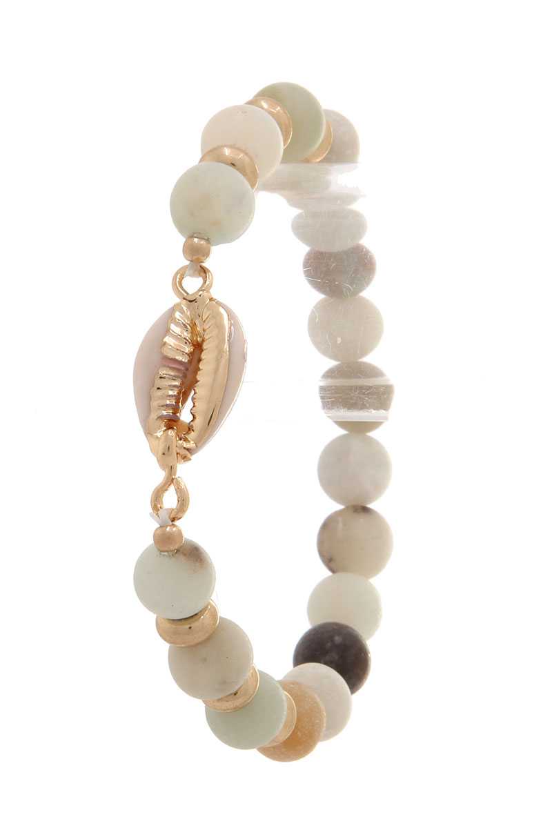 Coffee Bean Beaded Stretch Bracelet - Absolute Fashion 2020