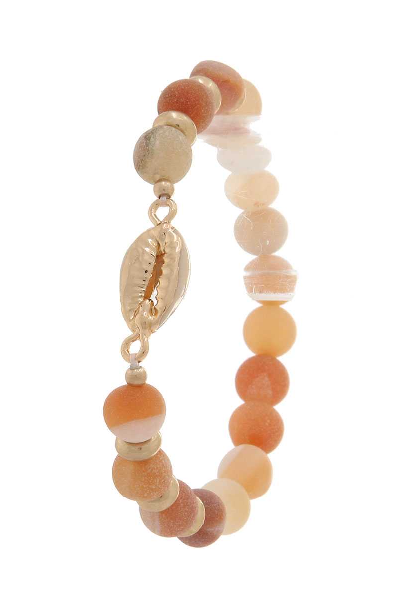 Coffee Bean Beaded Stretch Bracelet - Absolute Fashion 2020