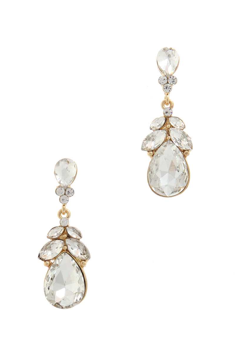 Rhinestone Post Drop Earring - Absolute Fashion 2020