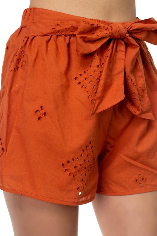 Smocked Off Shoulder Top & High Waist Eyelet Shorts Set - Absolute Fashion 2020