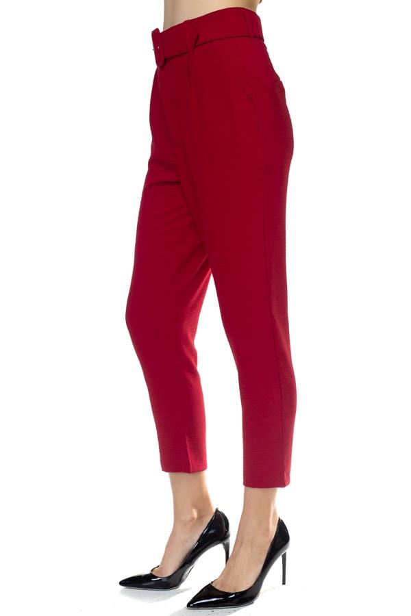 Crinkled Belted Skinny Pants - Absolute Fashion 2020