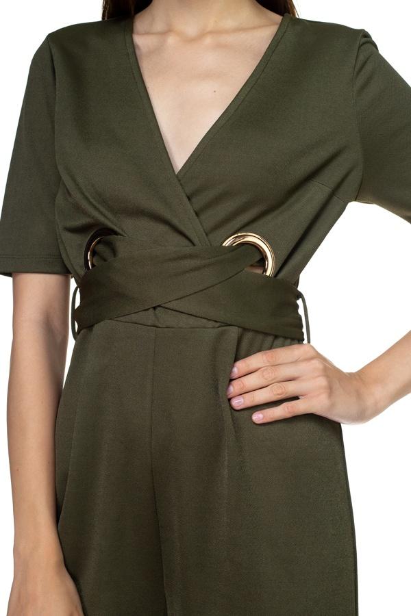 Grommets Belted Jumpsuit - Absolute Fashion 2020