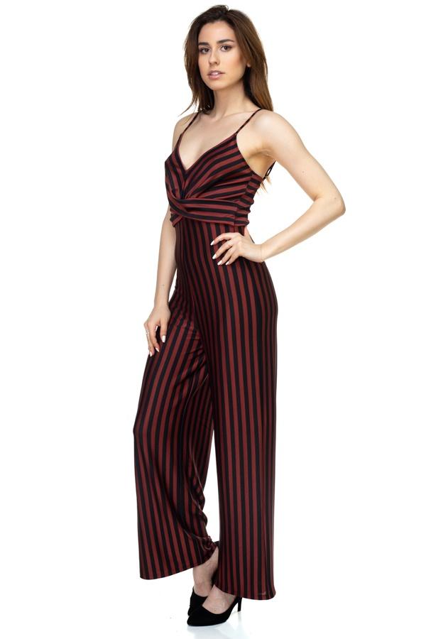 Stripe Front Twist Jumpsuit - Absolute Fashion 2020