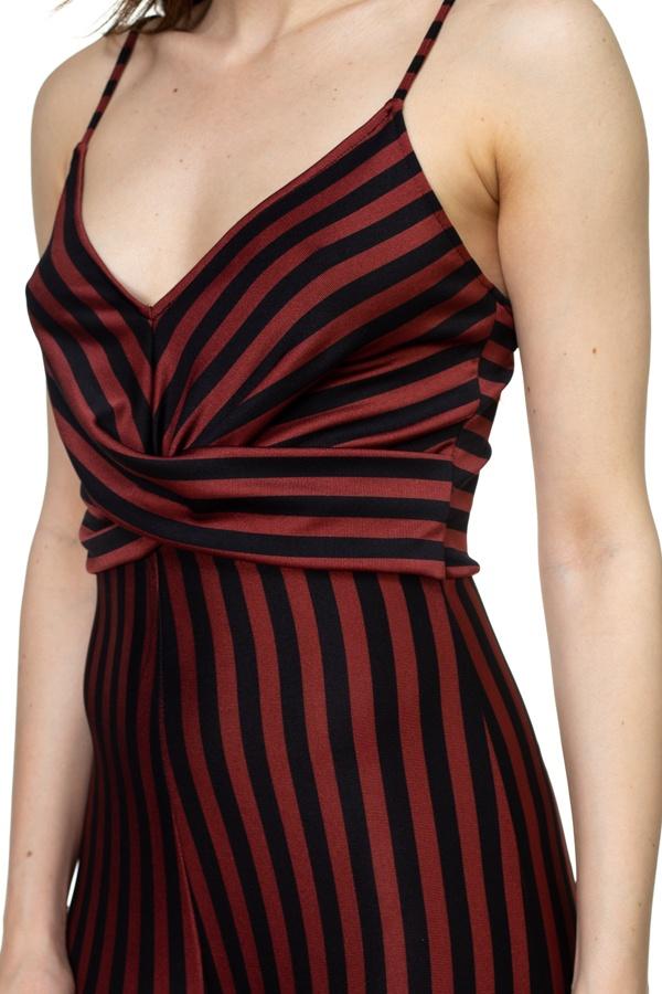 Stripe Front Twist Jumpsuit - Absolute Fashion 2020