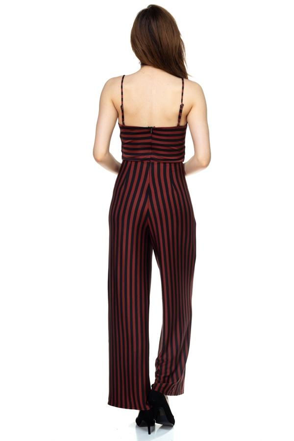 Stripe Front Twist Jumpsuit - Absolute Fashion 2020