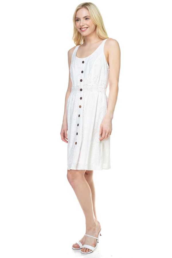 Floral Embroidered Sleeveless Dress - Absolute Fashion 2020