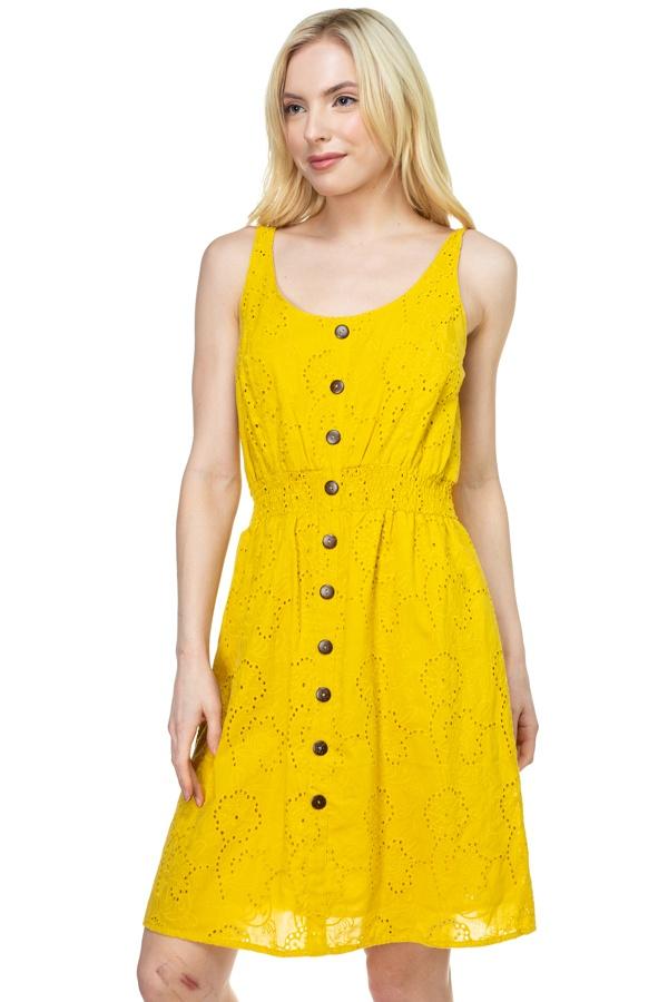Floral Embroidered Sleeveless Dress - Absolute Fashion 2020