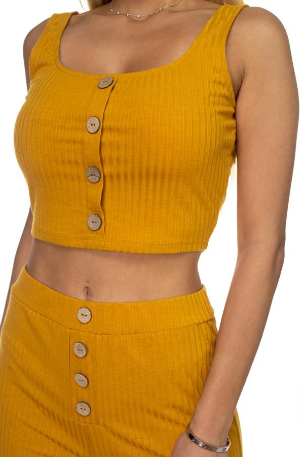 Ribbed Button Tank Top & Wide Leg Pants - Absolute Fashion 2020