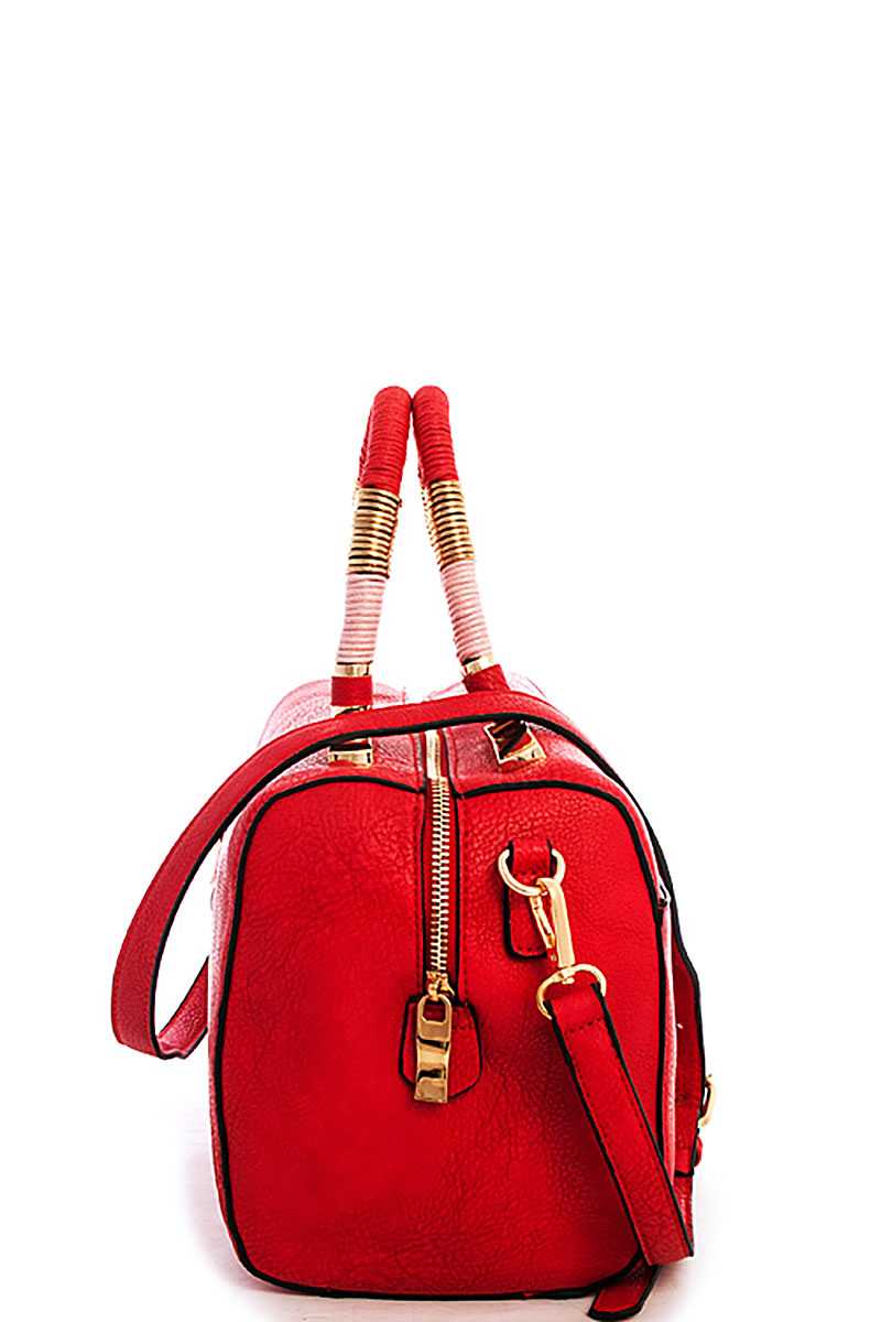 Cute Stylish Moroccan Top Handle Boston Bag With Long Strap - Absolute Fashion 2020