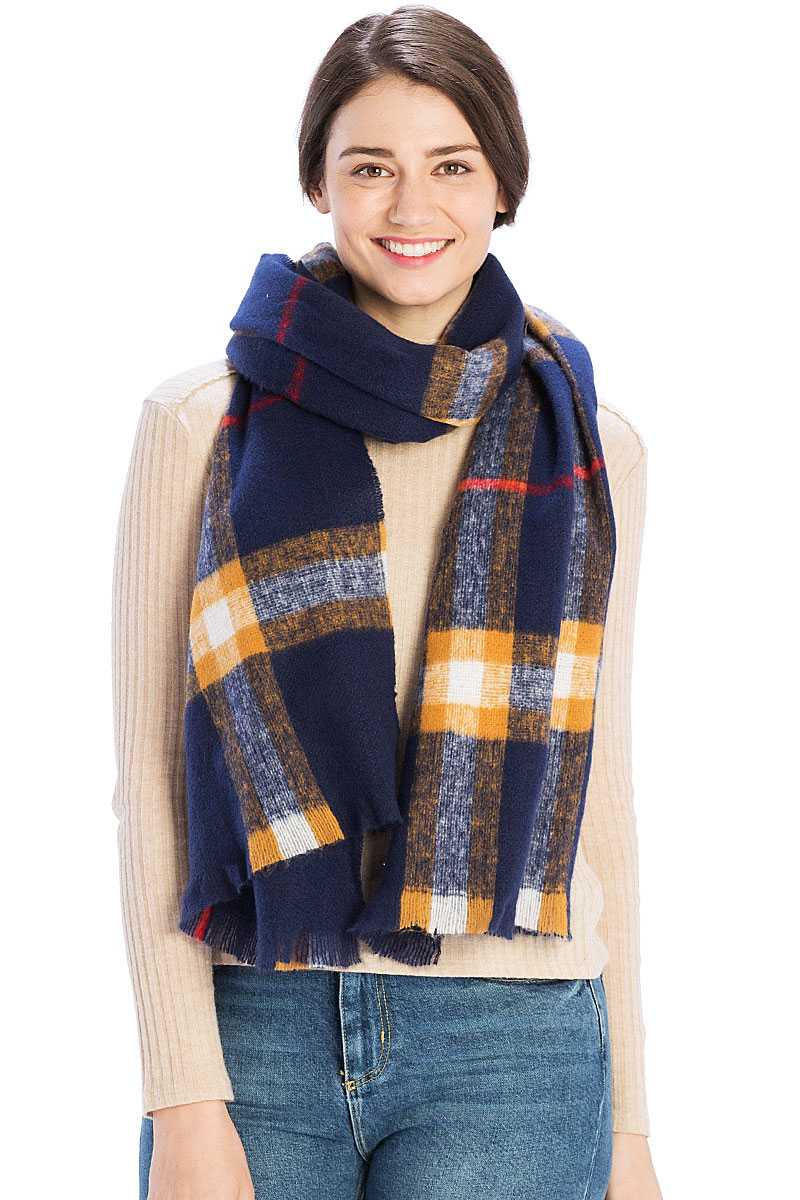 Checker Plaid Pattern Scarf - Absolute Fashion 2020