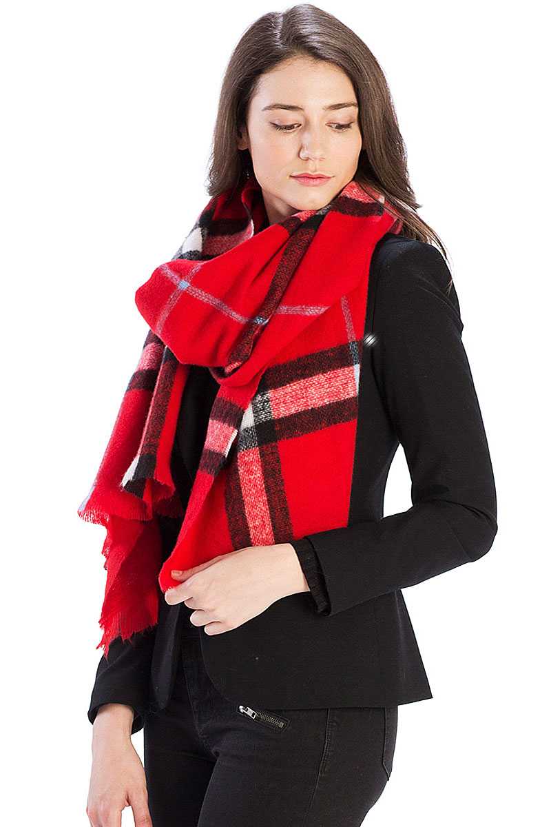 Checker Plaid Pattern Scarf - Absolute Fashion 2020