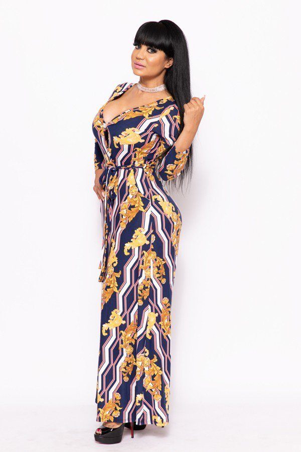 Elegant Maxi Dress With A Waist Tie - Absolute Fashion 2020