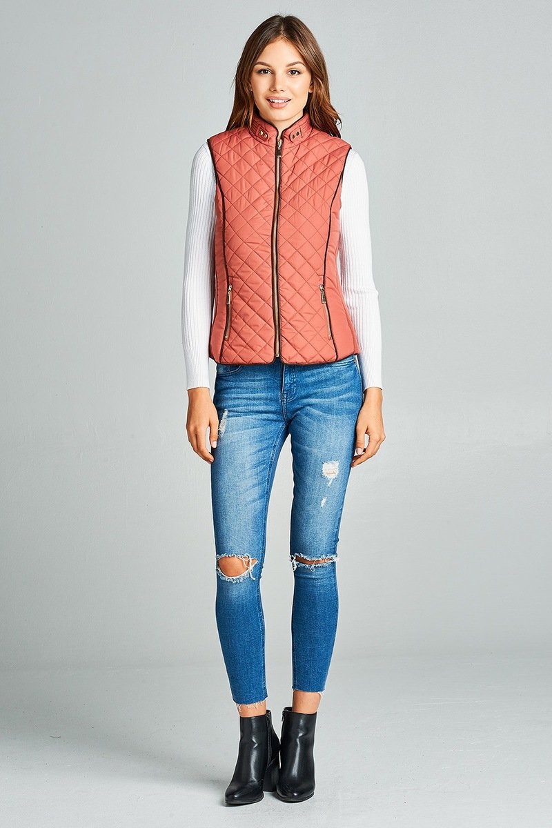 Faux Shearling Lined Quilted Padding Vest - Absolute Fashion 2020