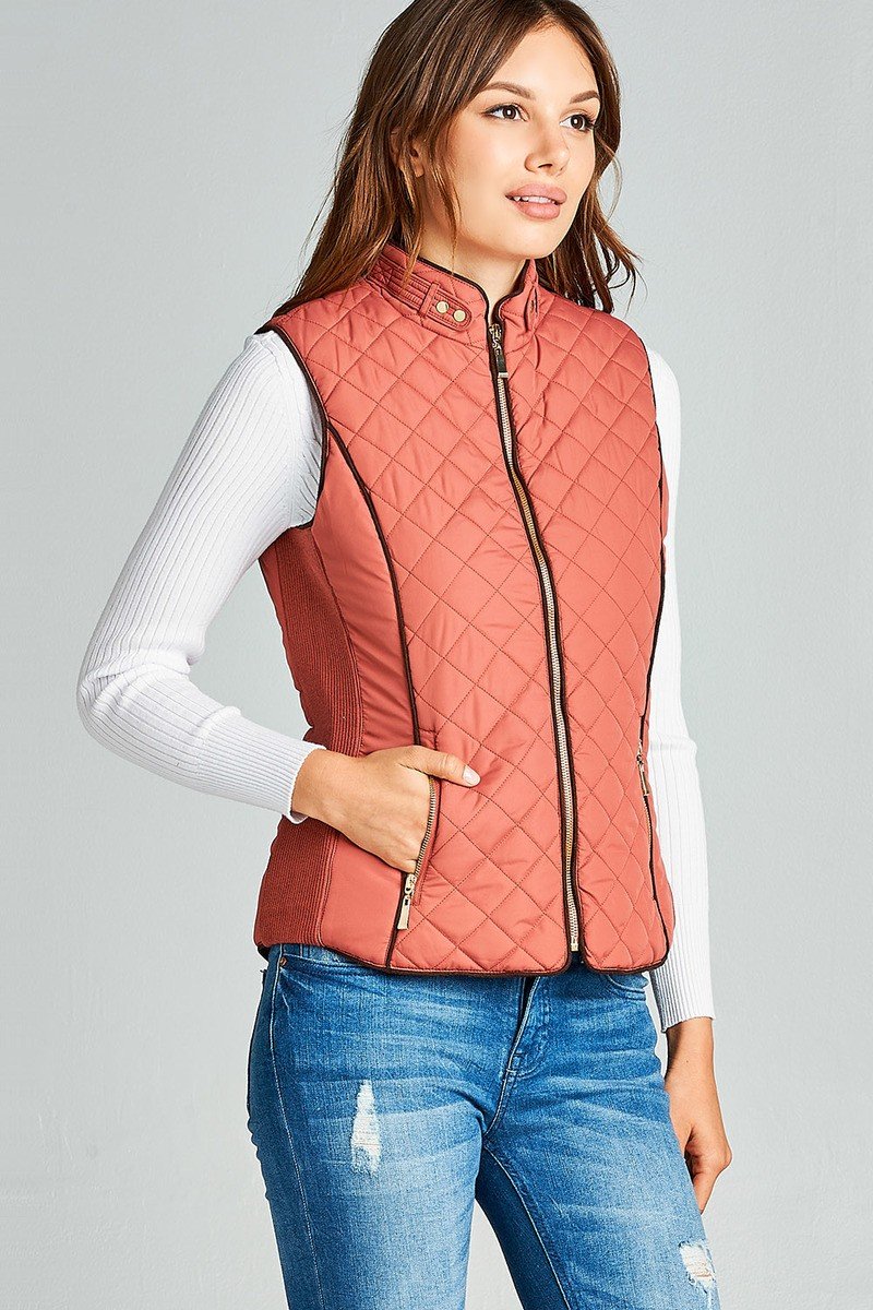 Faux Shearling Lined Quilted Padding Vest - Absolute Fashion 2020