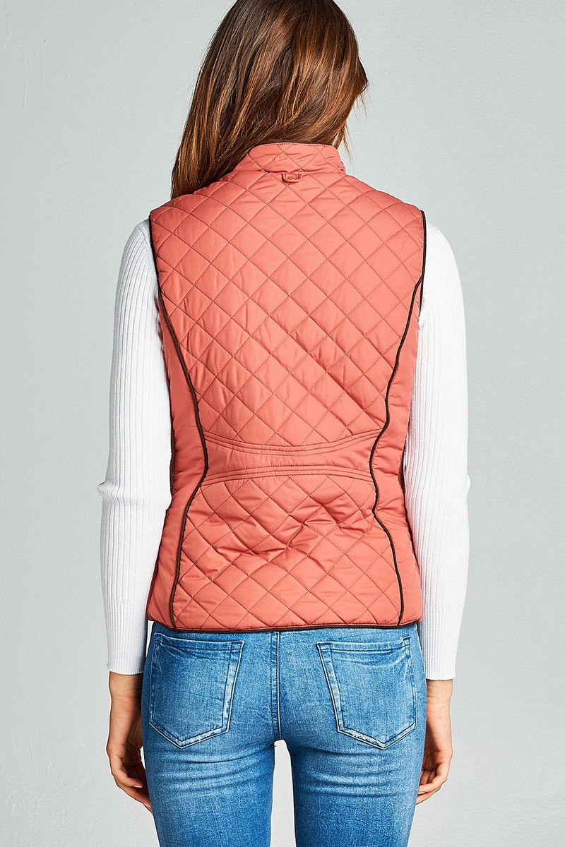 Faux Shearling Lined Quilted Padding Vest - Absolute Fashion 2020