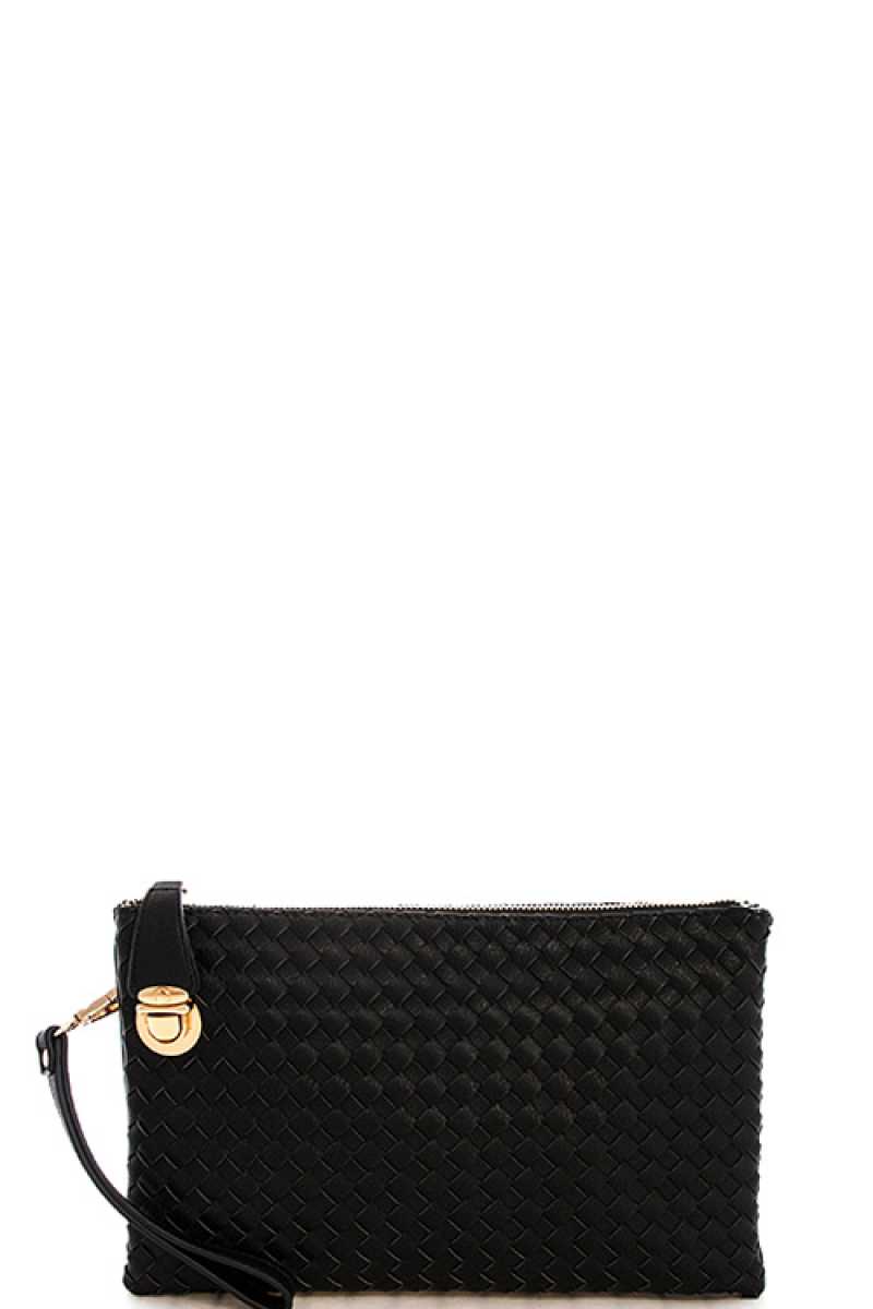 Fashion Cute Trendy Woven Clutch Crossbody Bag With Two Straps - Absolute Fashion 2020