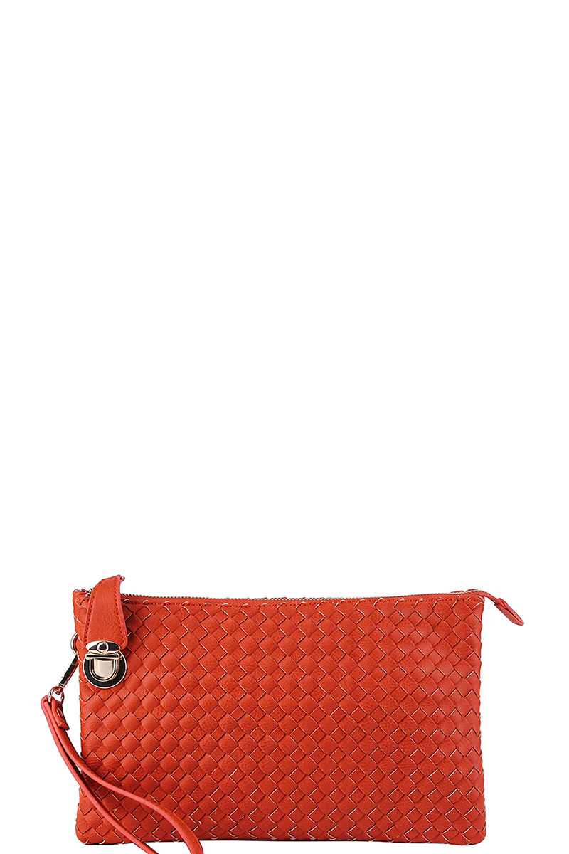Fashion Cute Trendy Woven Clutch Crossbody Bag With Two Straps - Absolute Fashion 2020