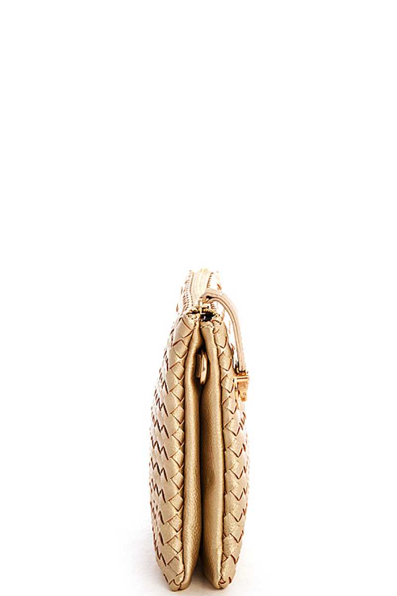 Fashion Cute Trendy Woven Clutch Crossbody Bag With Two Straps - Absolute Fashion 2020