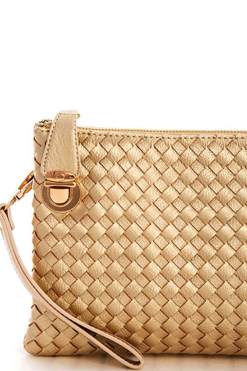 Fashion Cute Trendy Woven Clutch Crossbody Bag With Two Straps - Absolute Fashion 2020