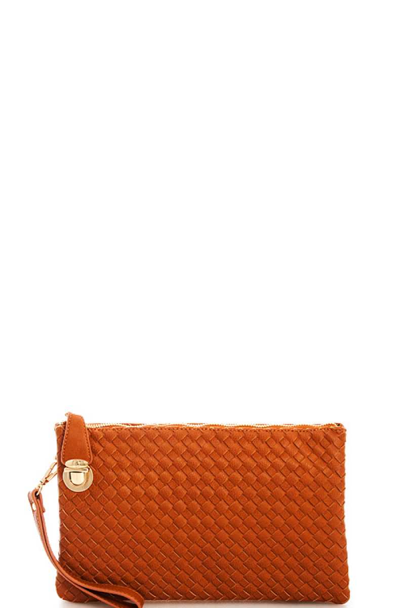 Fashion Cute Trendy Woven Clutch Crossbody Bag With Two Straps - Absolute Fashion 2020