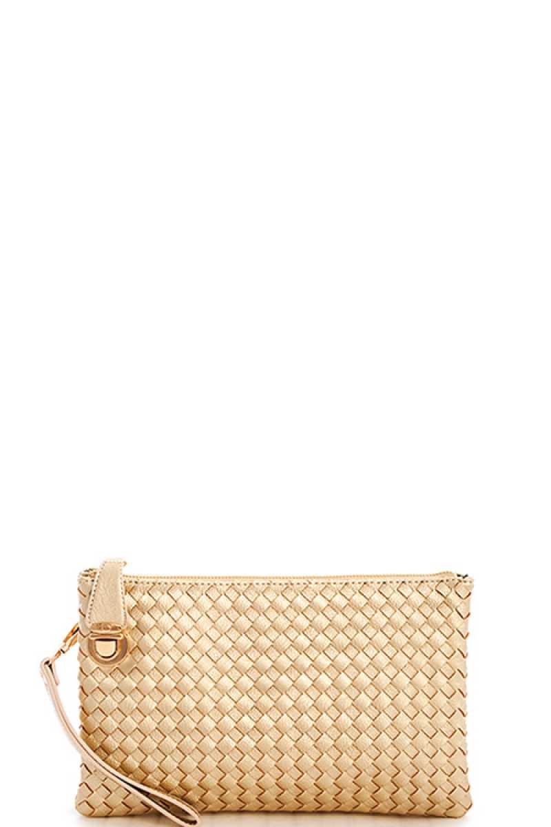 Fashion Cute Trendy Woven Clutch Crossbody Bag With Two Straps - Absolute Fashion 2020