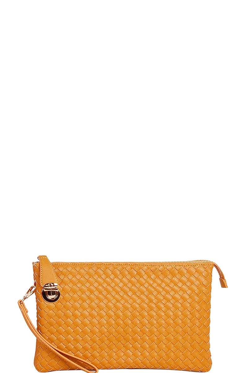 Fashion Cute Trendy Woven Clutch Crossbody Bag With Two Straps - Absolute Fashion 2020