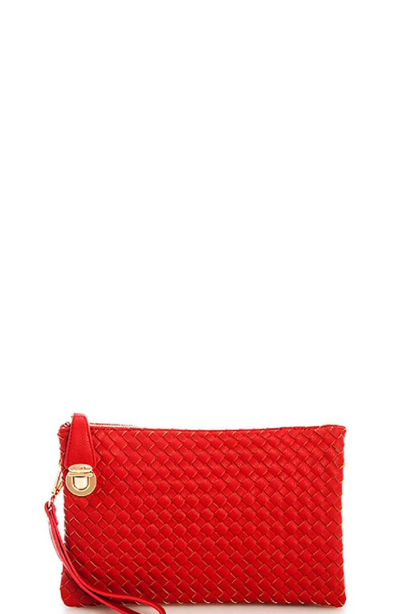 Fashion Cute Trendy Woven Clutch Crossbody Bag With Two Straps - Absolute Fashion 2020