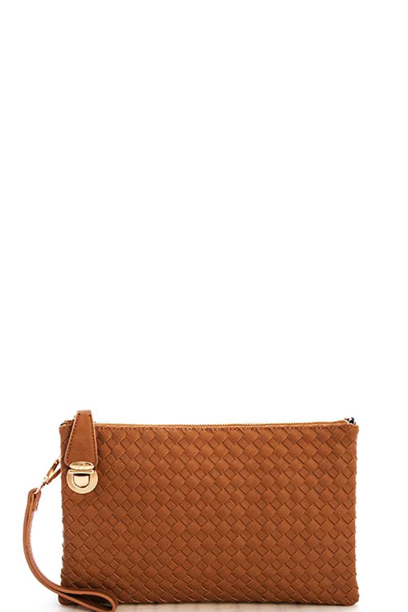 Fashion Cute Trendy Woven Clutch Crossbody Bag With Two Straps - Absolute Fashion 2020