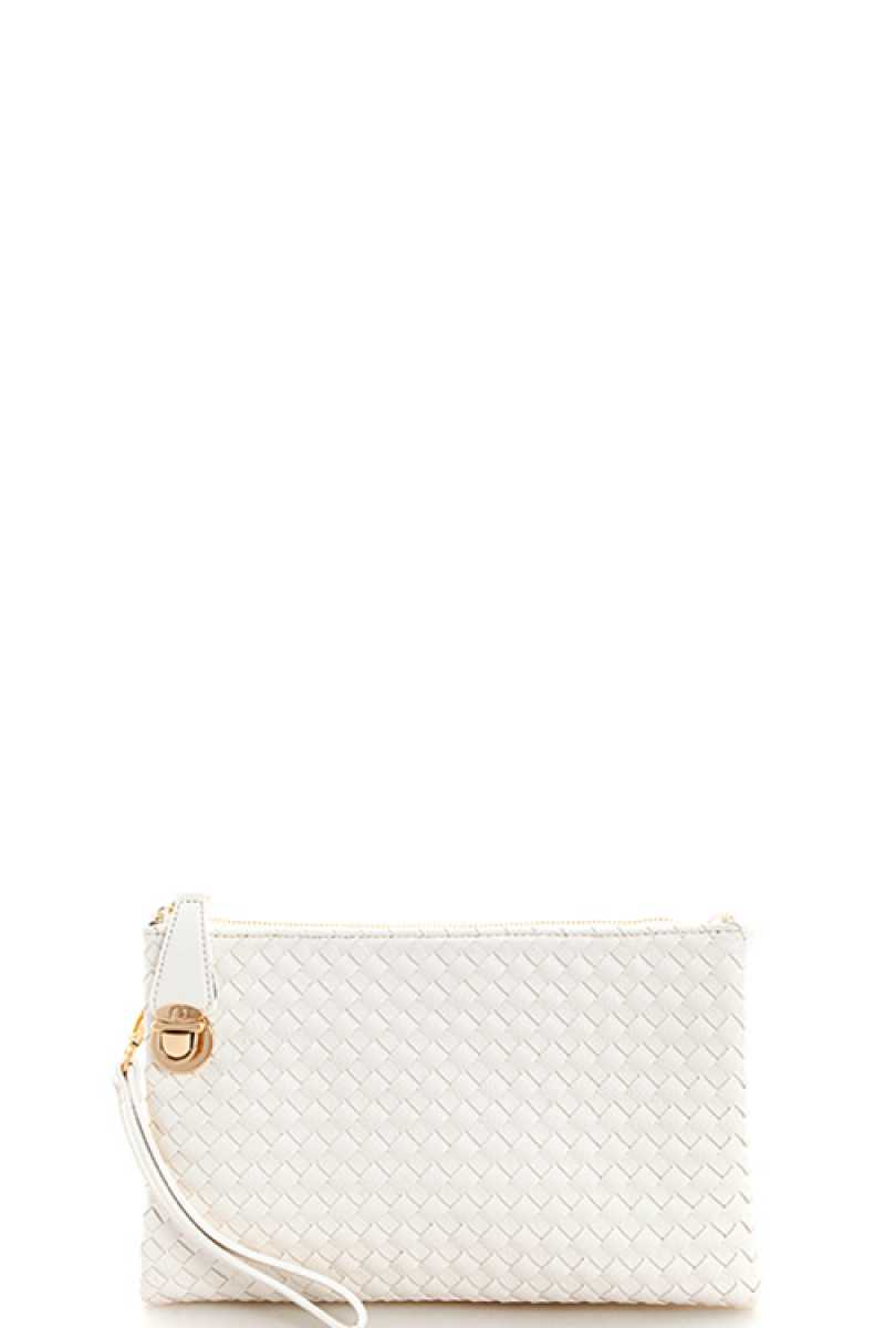 Fashion Cute Trendy Woven Clutch Crossbody Bag With Two Straps - Absolute Fashion 2020