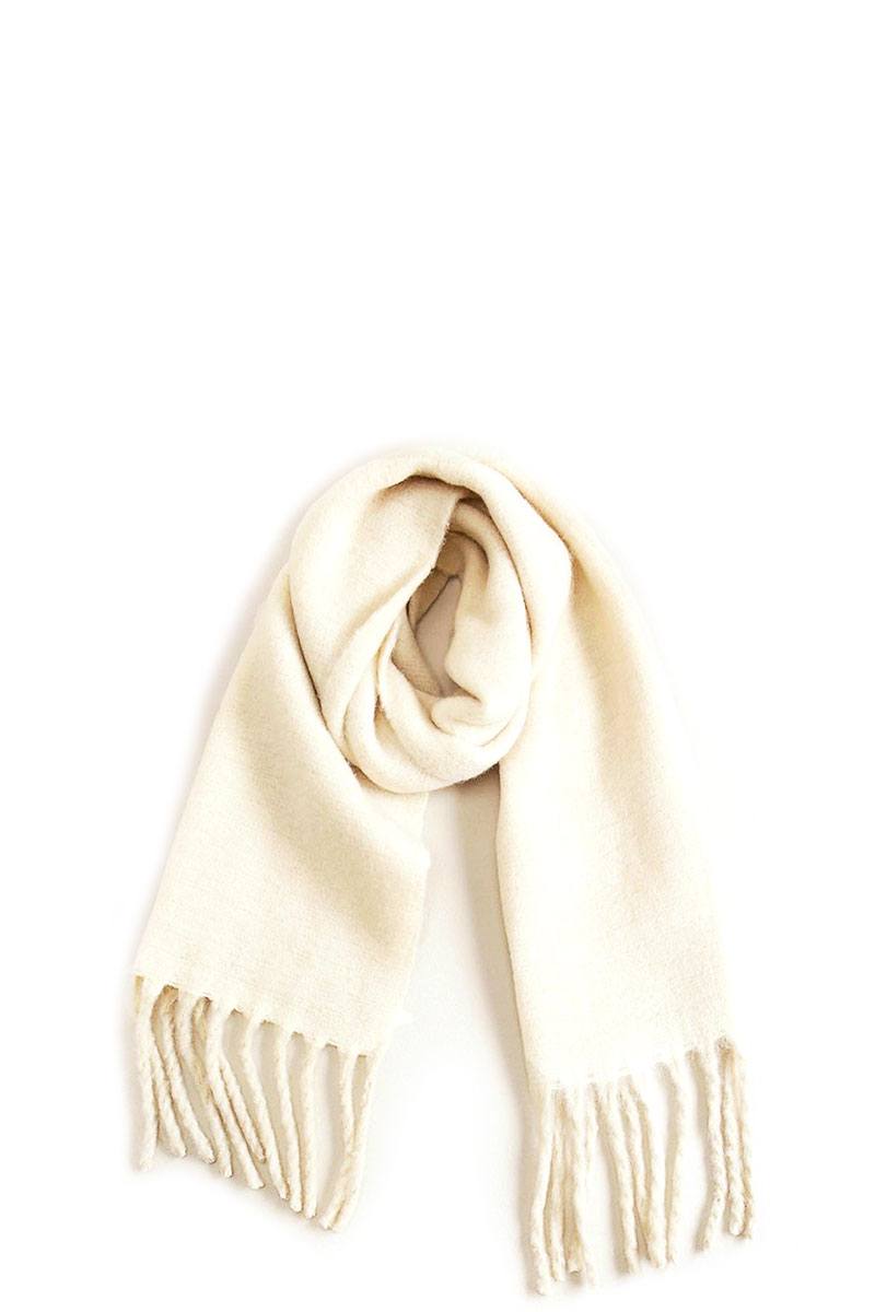 Solid Scarf With Chunky Fringe - Absolute Fashion 2020