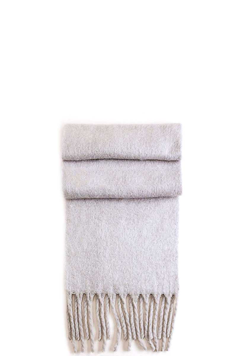 Solid Scarf With Chunky Fringe - Absolute Fashion 2020