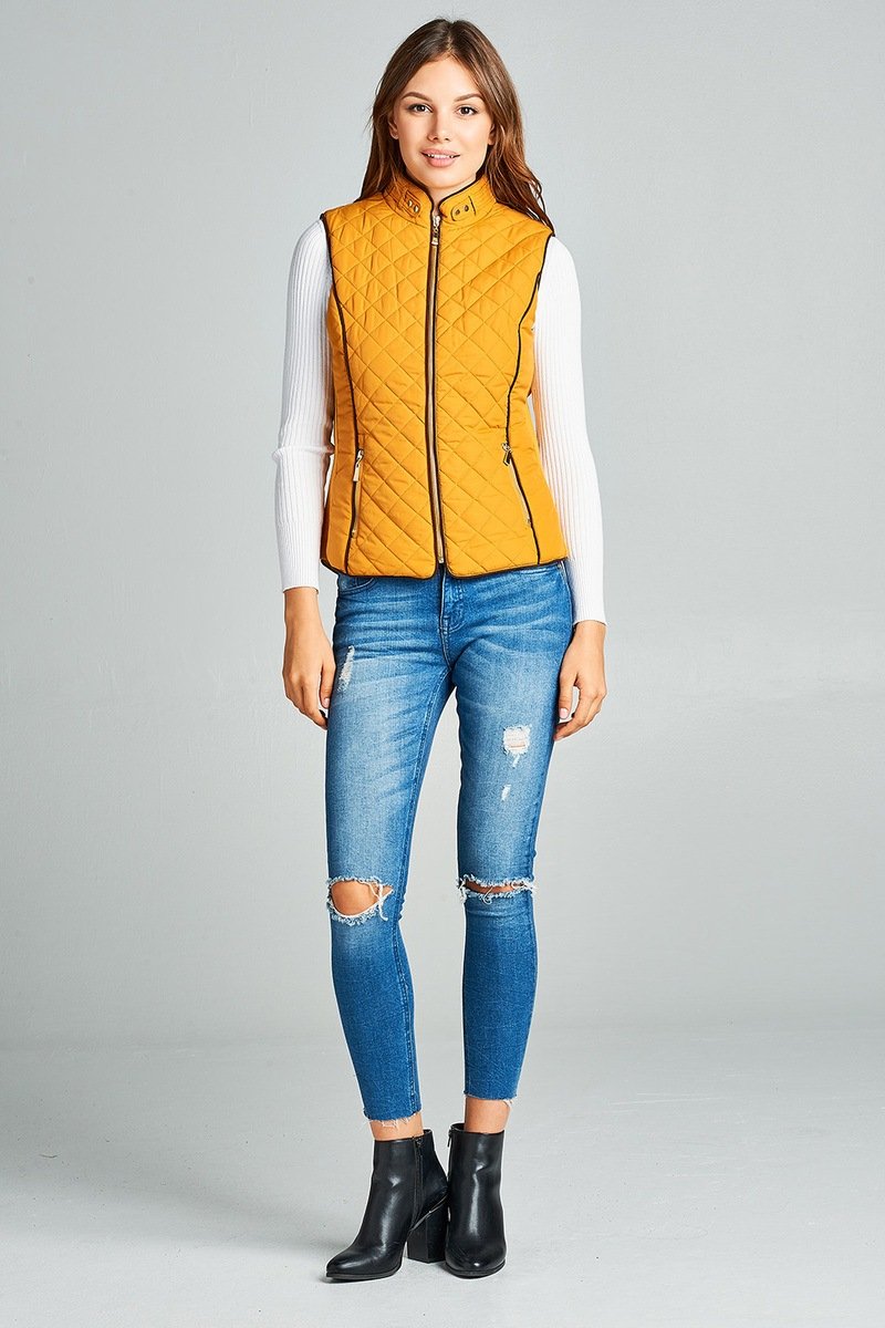 Faux Shearling Lined Quilted Padding Vest - Absolute Fashion 2020