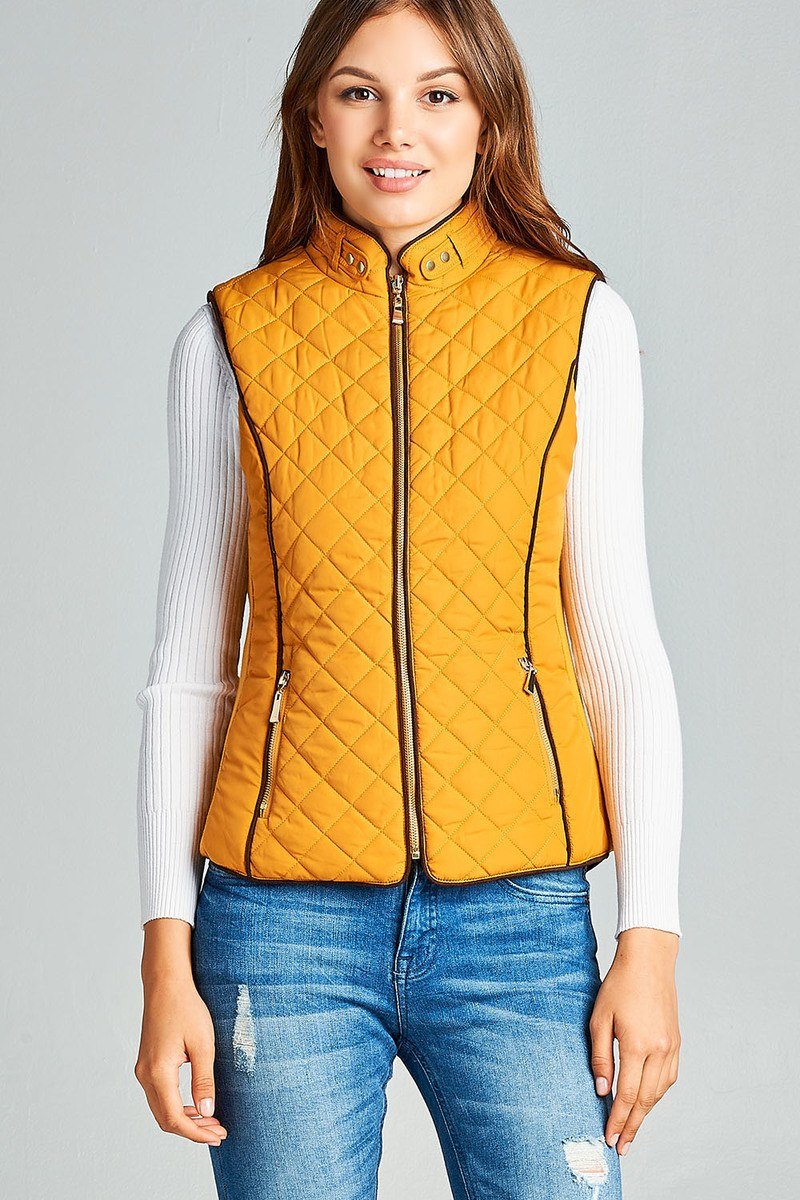 Faux Shearling Lined Quilted Padding Vest - Absolute Fashion 2020