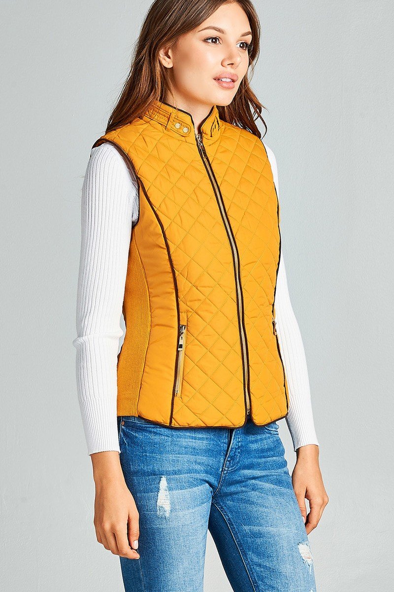 Faux Shearling Lined Quilted Padding Vest - Absolute Fashion 2020