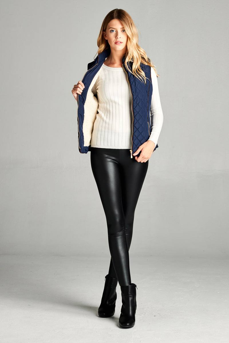 Faux Shearling Lined Quilted Padding Vest - Absolute Fashion 2020