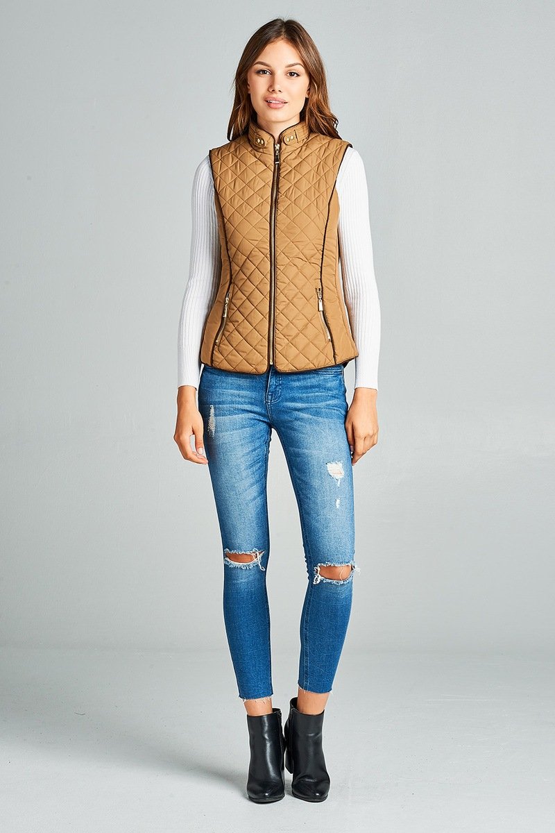 Faux Shearling Lined Quilted Padding Vest - Absolute Fashion 2020