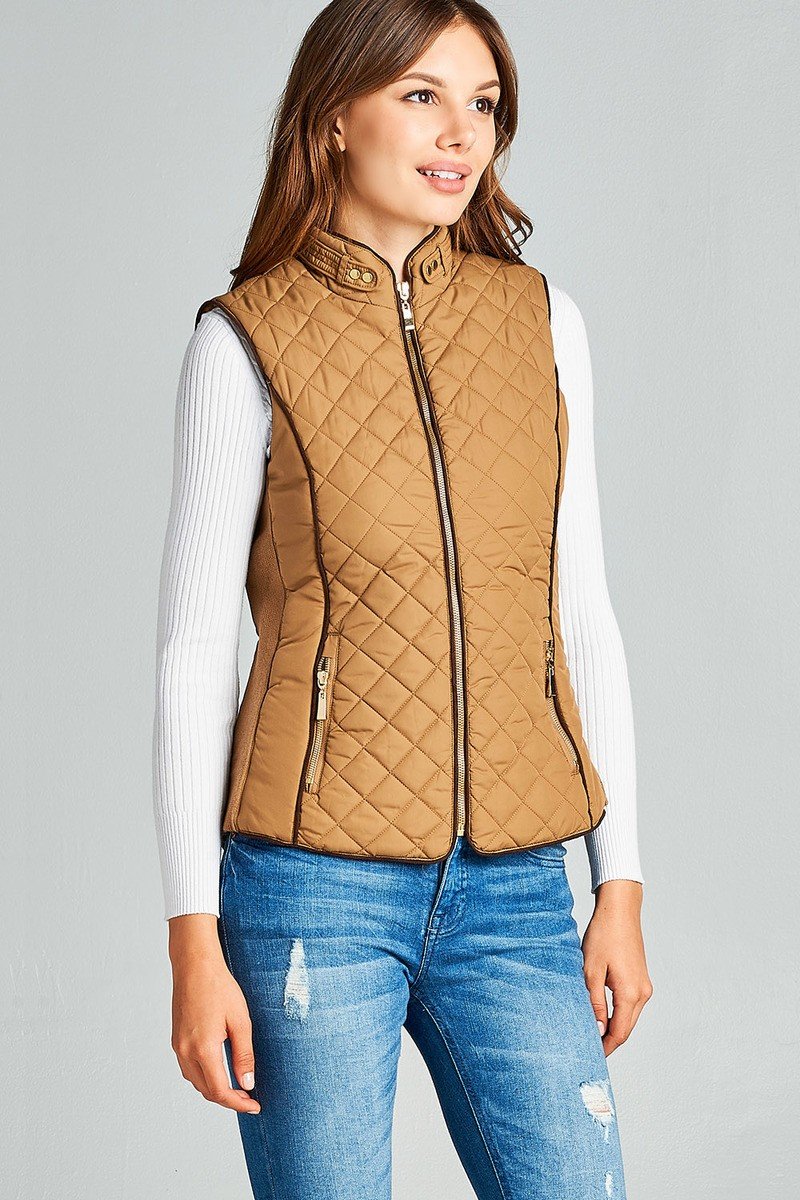 Faux Shearling Lined Quilted Padding Vest - Absolute Fashion 2020