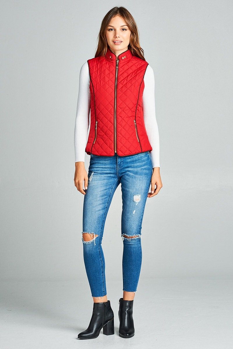 Faux Shearling Lined Quilted Padding Vest - Absolute Fashion 2020