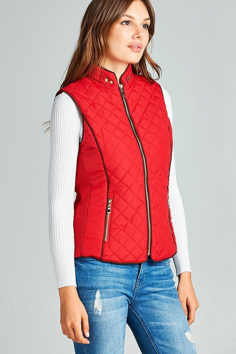 Faux Shearling Lined Quilted Padding Vest - Absolute Fashion 2020