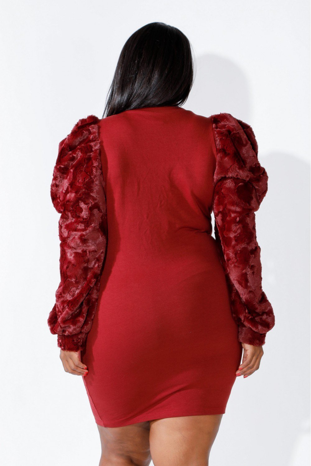 Faux Fur Power Shoulder Dress - Absolute Fashion 2020