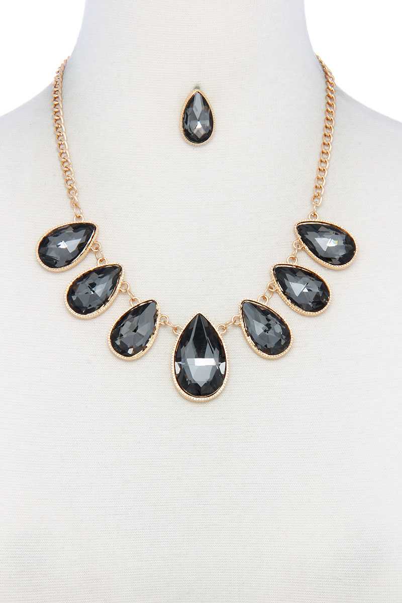 Teardrop Shape Rhinestone Necklace - Absolute Fashion 2020