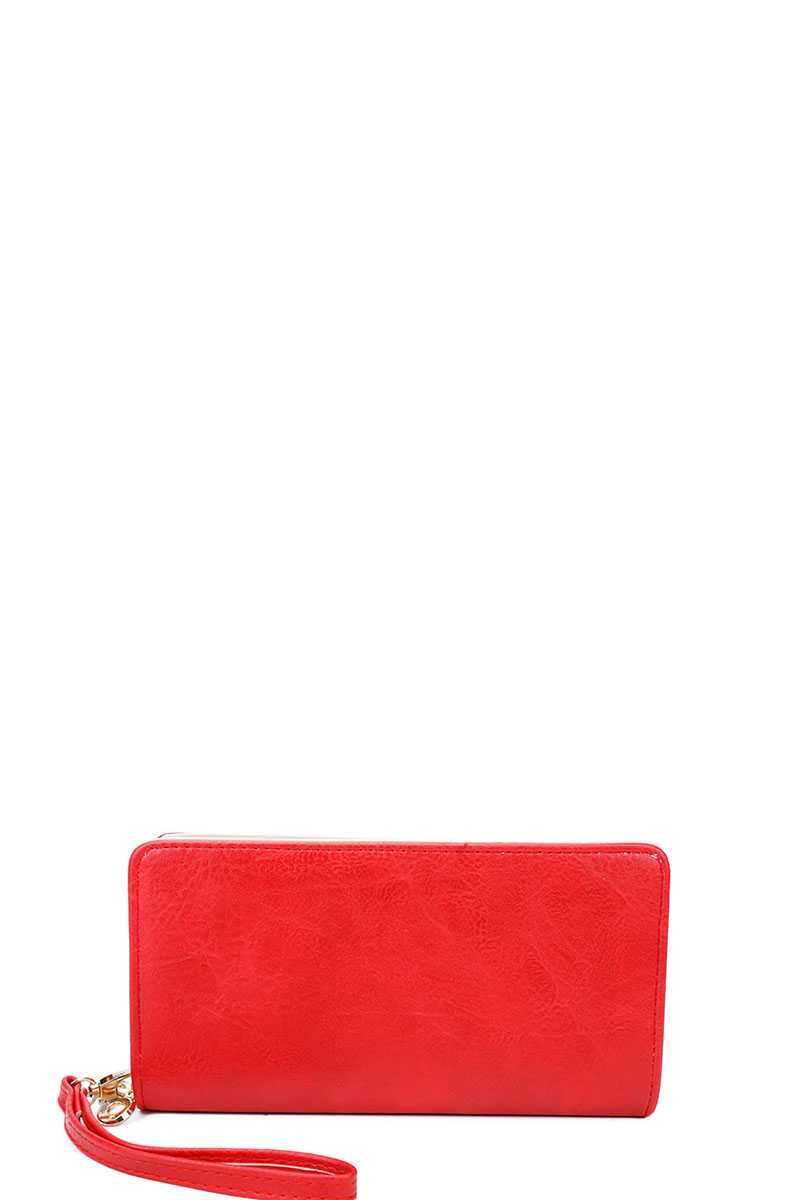 Designer Fashion Solid Color Wallet With Hand Strap - Absolute Fashion 2020