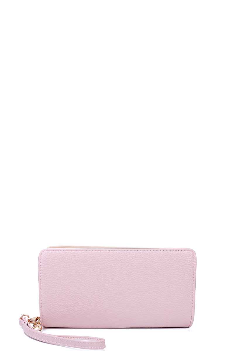Fashion Solid Color Double Side Long Wallet With Hand Strap - Absolute Fashion 2020