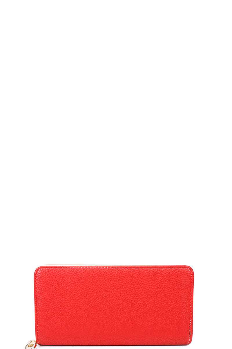 Fashion Solid Color Double Side Long Wallet With Hand Strap - Absolute Fashion 2020