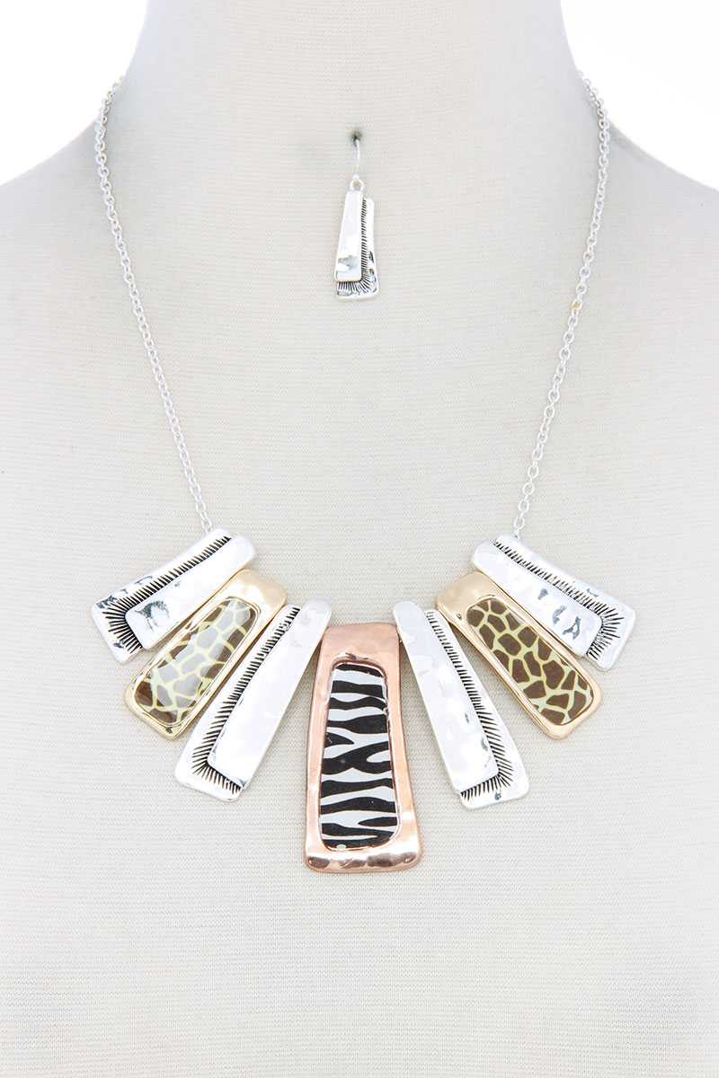 Animal Pattern Rectangular Necklace - Absolute Fashion 2020