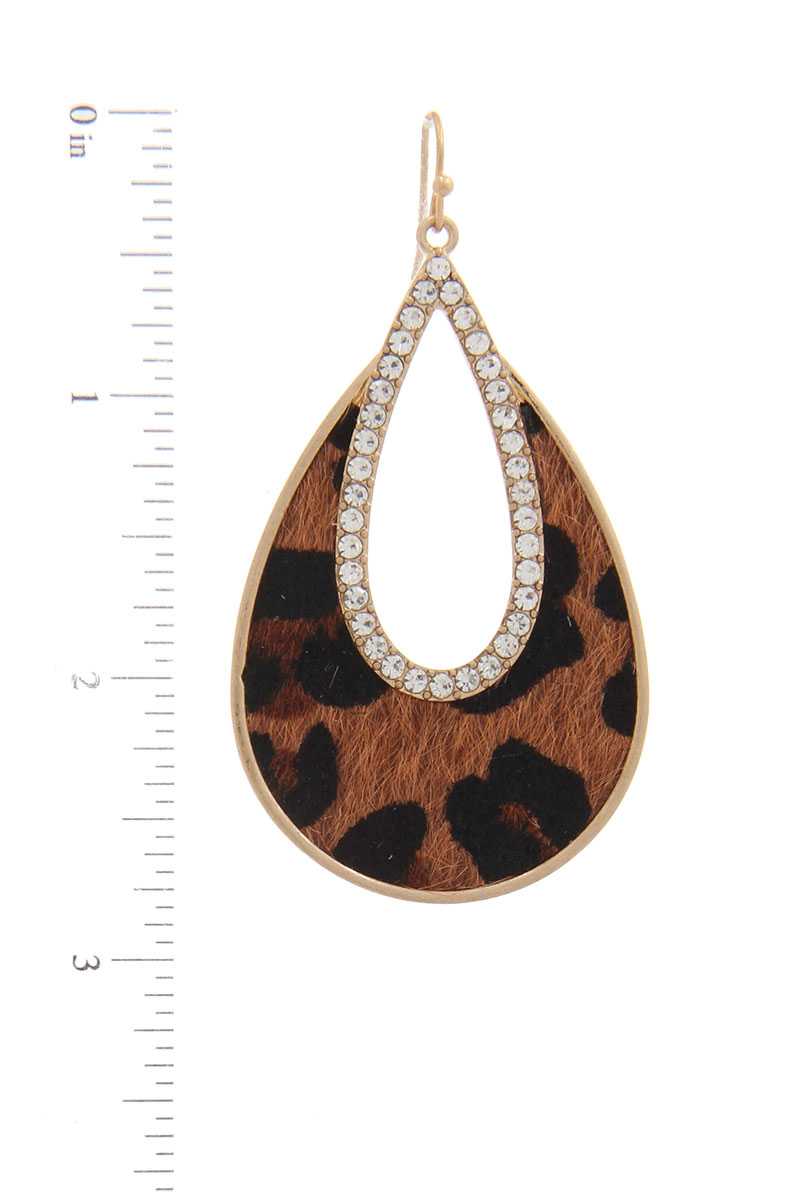 Rhinestone Animal Print Drop Earring - Absolute Fashion 2020